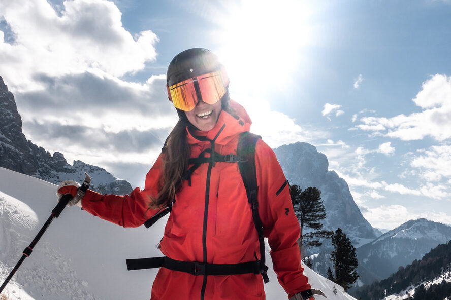 Caroline Stromberg skiing in Alta Badia